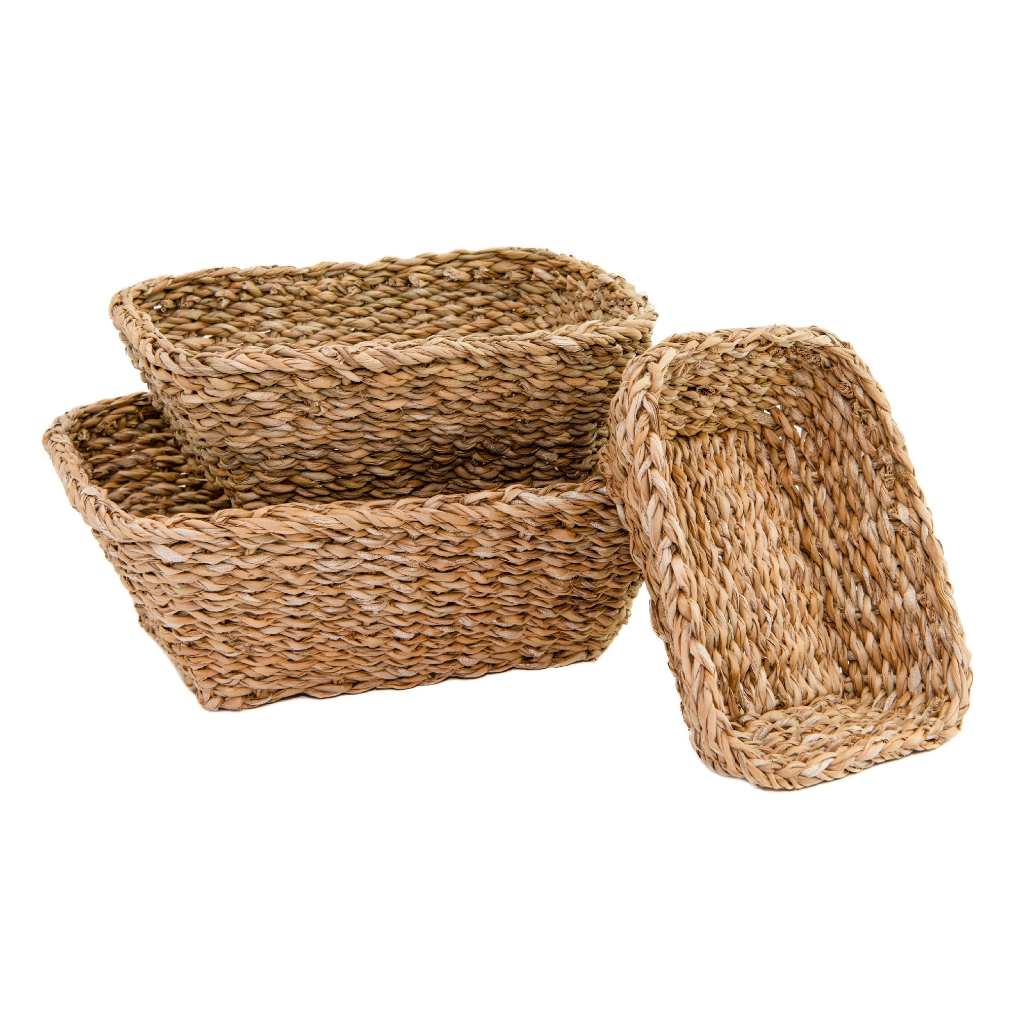 3Pc Rect. Seagrass Basket Natural