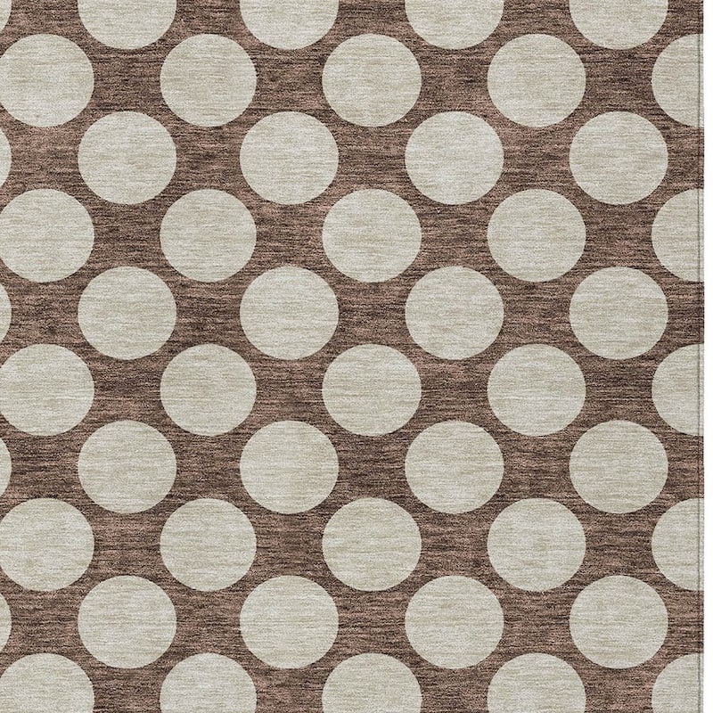 HomeRoots Polka Dot Transitional Rectangle Outdoor Rug