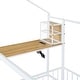 preview thumbnail 17 of 36, Full Size Metal Bed with Desk, House Bed Frame with Shelves and USB Ports