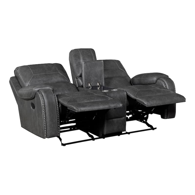 Ashton Faux Leather 3-Piece Manual Reclining Living Room Sofa Set