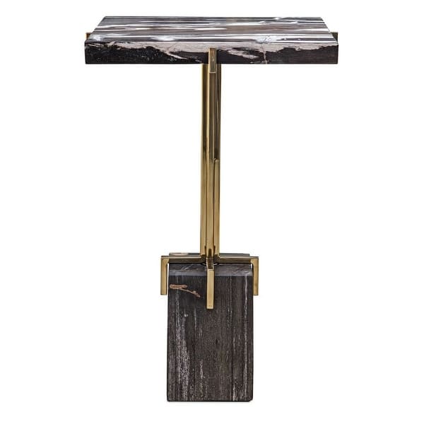 slide 2 of 10, Uttermost Rowman Petrified Wood Accent Table
