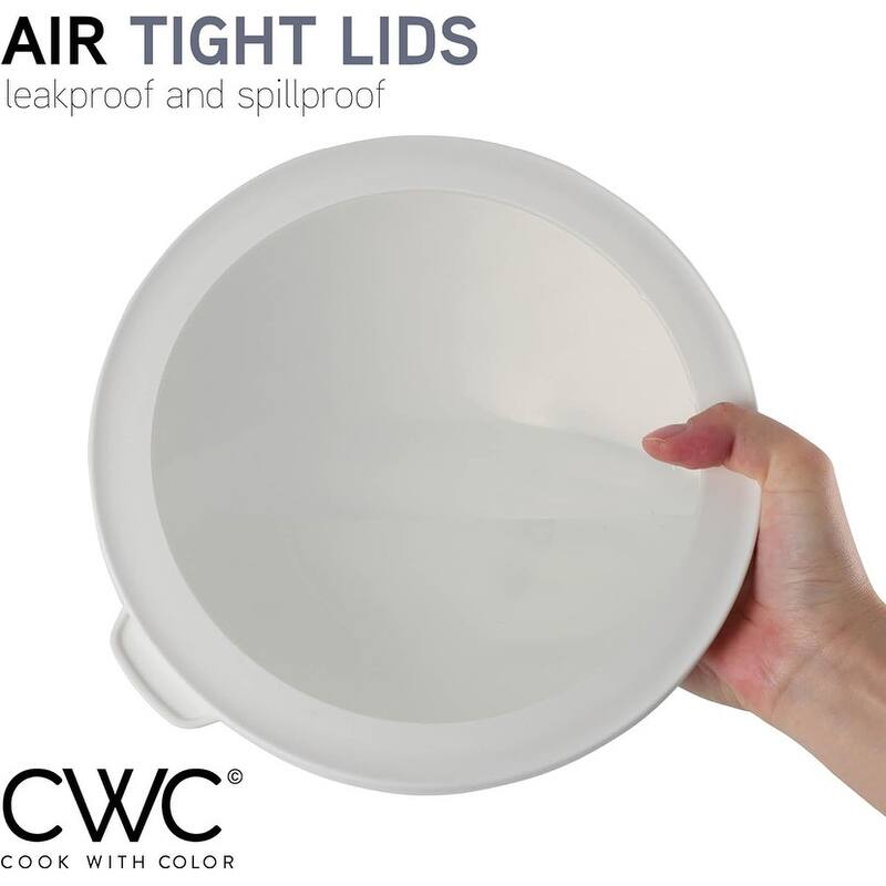 COOK WITH COLOR Mixing Bowls with Lids 12 Piece Plastic Nesting Bowls Set includes 6 Prep Bowls and 6 Lids Diamond Design