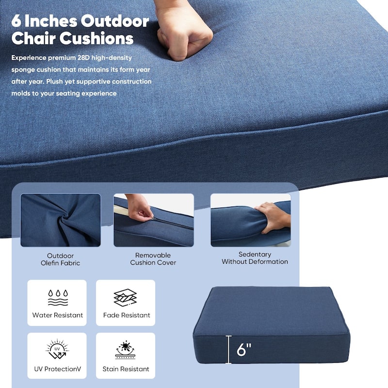 Pocassy 22"x24"x6" Inch Thick Cushions Indoor Outdoor Pillows Cushion