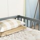 preview thumbnail 37 of 45, Twin Size Kids Bed Frame, Double Twin Floor Bed with Fence Guardrails