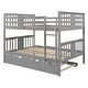 preview thumbnail 4 of 35, Elegant Full over Full Bunk Bed Wooden Kids Bed with Twin Size Trundle,Ladder,Guardrails for Bedroom