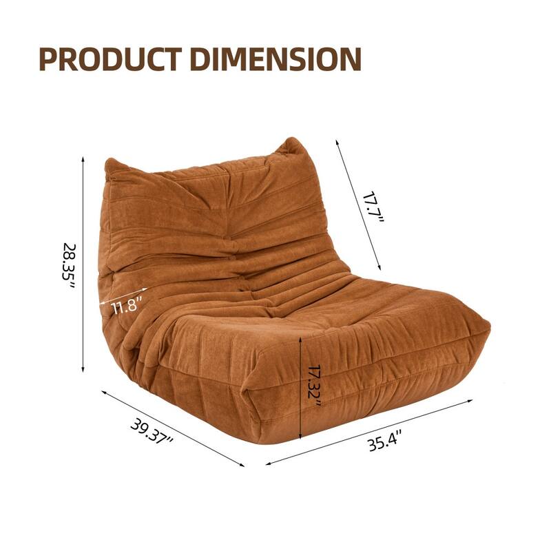 35.4 in.W Floor sofa Bean Bag Chair Fireside Bean Bag Lounger