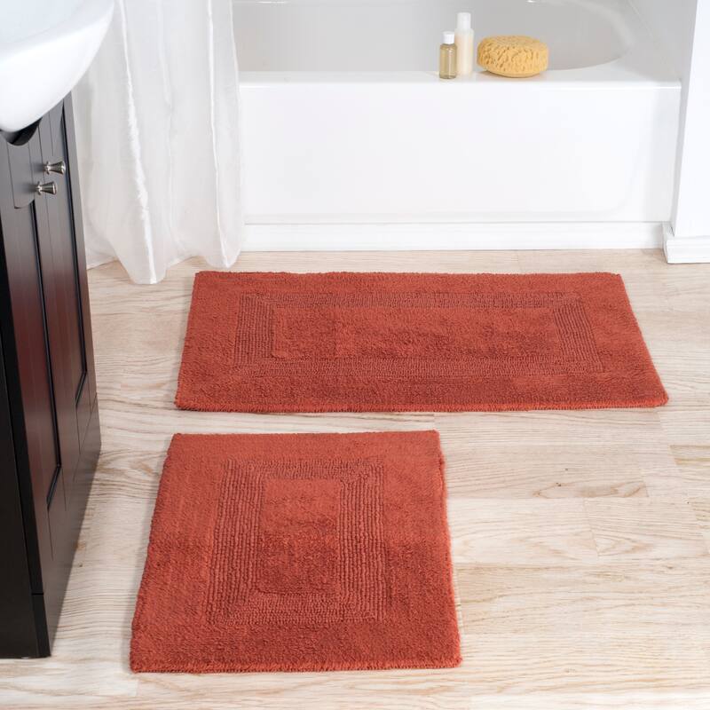 Windsor Home 100-percent Cotton 2-piece Reversible Rug Set - Brick