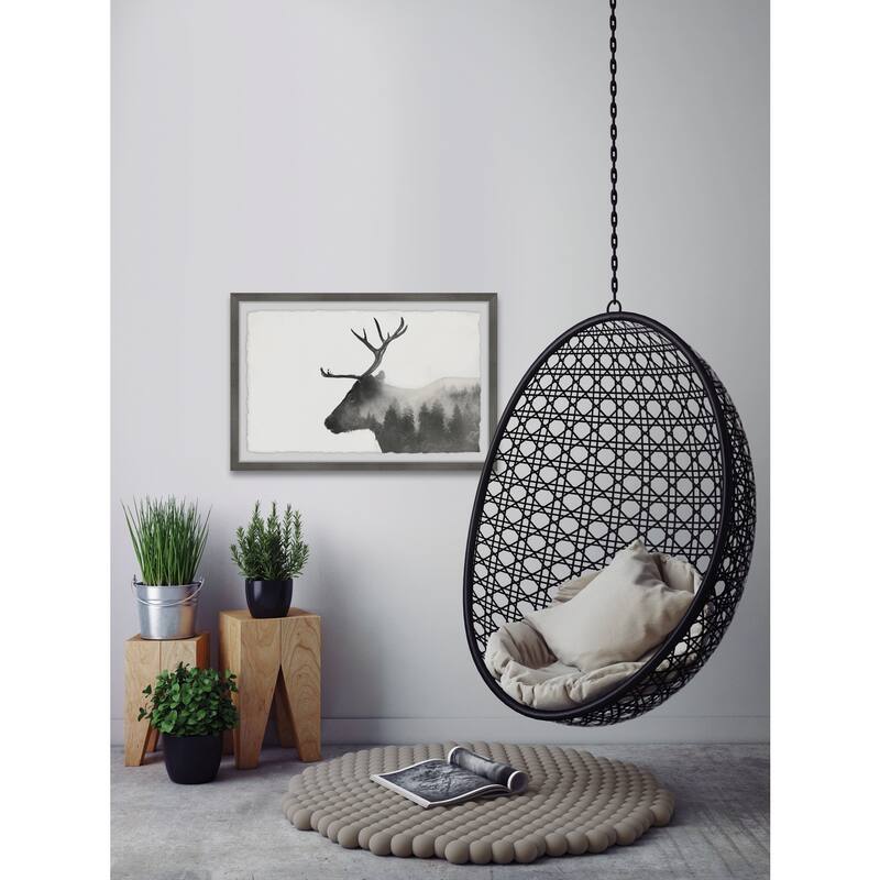 Reindeer Wall Art Print Framed, French Country Canvas Painting, Living Room Decor, Home Wall Hanging 12x8