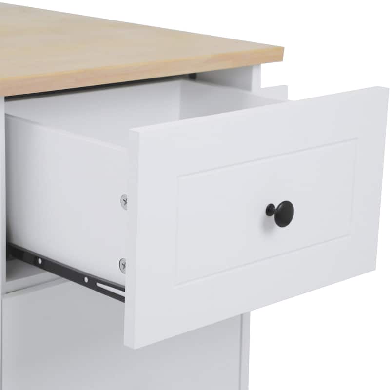 Kitchen Island with Drop Leaf,with Spice Rack, Towel Rack