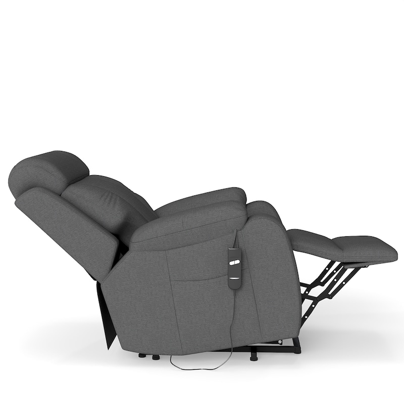 GDFStudio - Snowflake Velvet Power Lift Recliner with Remote Control