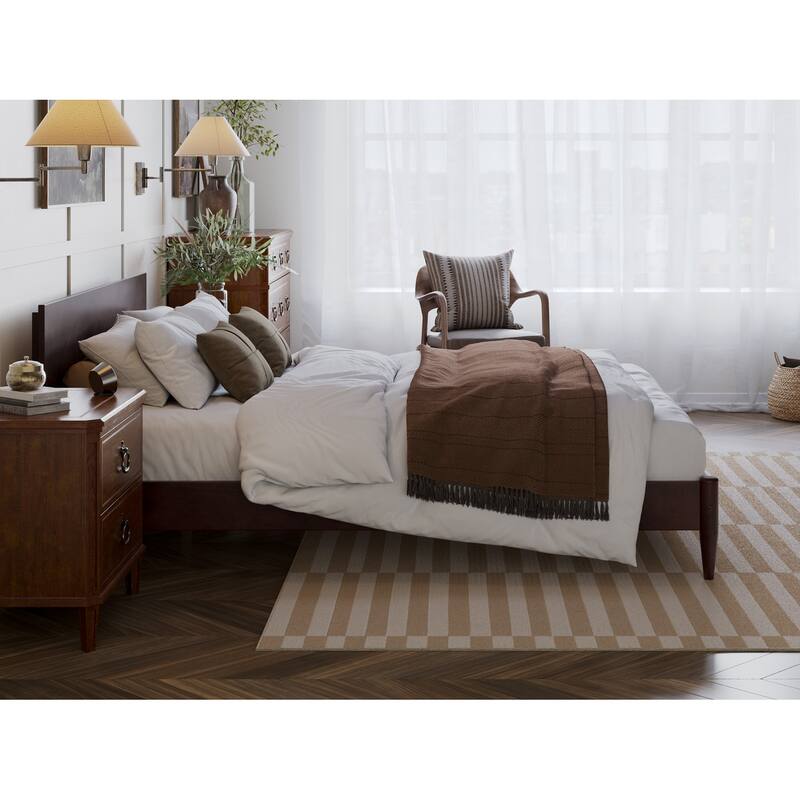 Aria Solid Wood Modern Low Profile Platform Bed