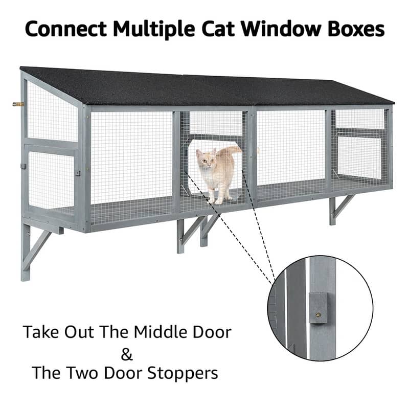 beeNbkks Cat Catio, Window Box Enclosure For Indoor Cats