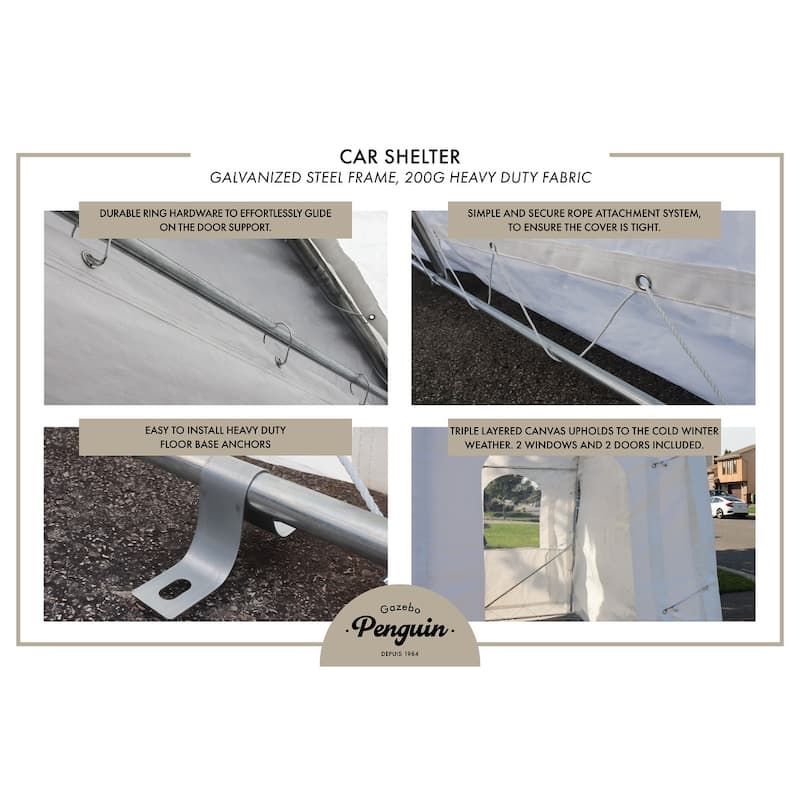 Deluxe Double Car Shelter 18 ft. x 20 ft. - 18x20