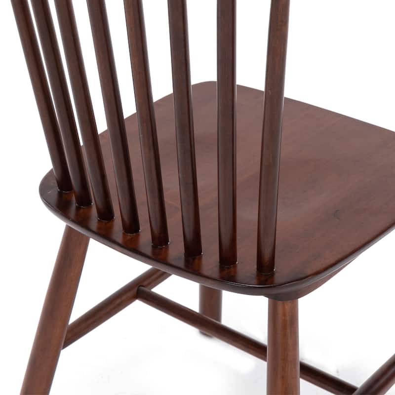 Coastal Set of 6/4/2 Windsor Solid Wood Dining Chairs Modern Wood Frame Side Chairs for Kitchen and Dining Room - Set of 2 - Walnut