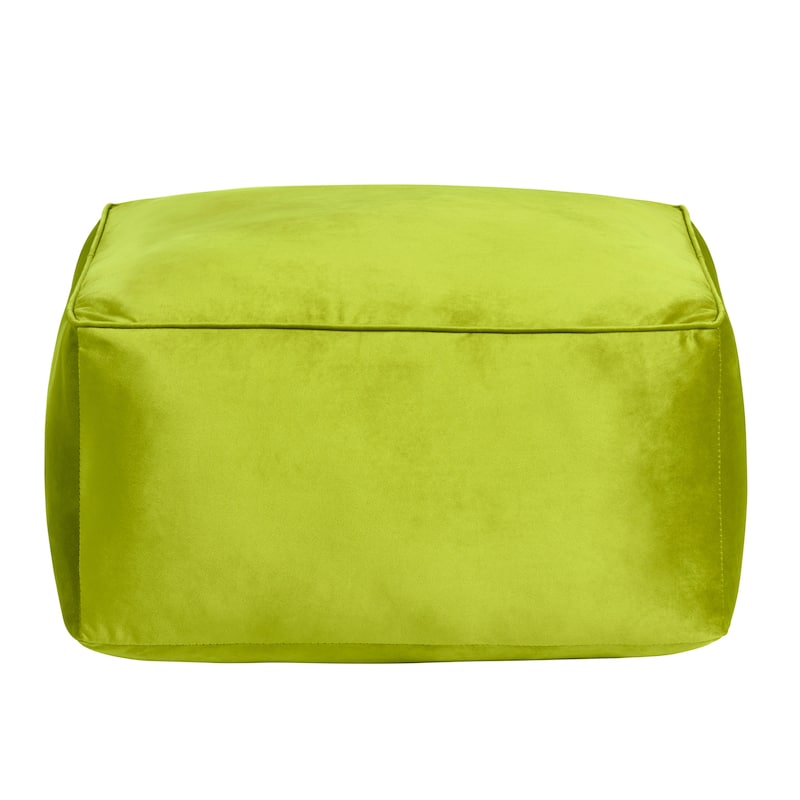 Cerra Chartreuse Velvet Square Ottoman 23.6" x 23.6" x 11.81"