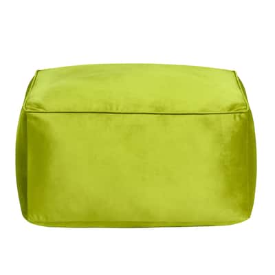 Cerra Chartreuse Velvet Square Ottoman 23.6" x 23.6" x 11.81"
