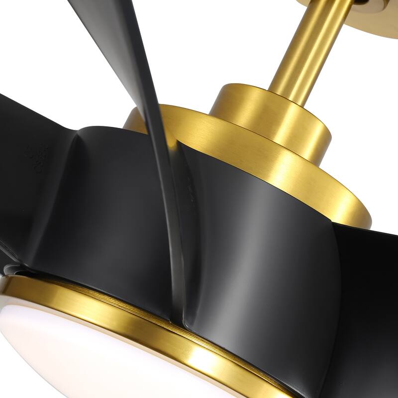 65-inch Black 6-Blade LED Ceiling Fan with Light and Remote