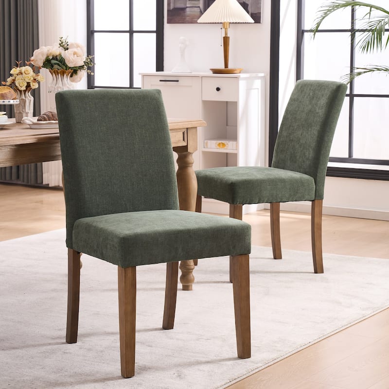 Boucle Fabric Upholstered Dining Chairs (Set of 2)