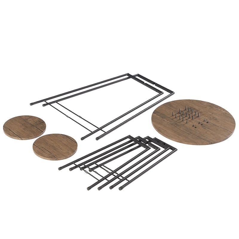 VECELO 3 Piece Pub Dining Table Set, Modern Round bar Table Set (Set of 3)
