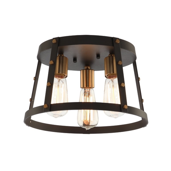 Matteo Lighting X72003MBAG Three Light Flush Mount Beaton ...