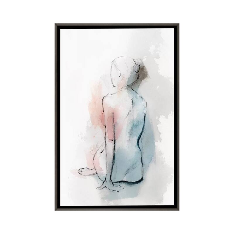 iCanvas "Pastel Woman II" by Isabelle Z Framed - Charcoal - 26x18
