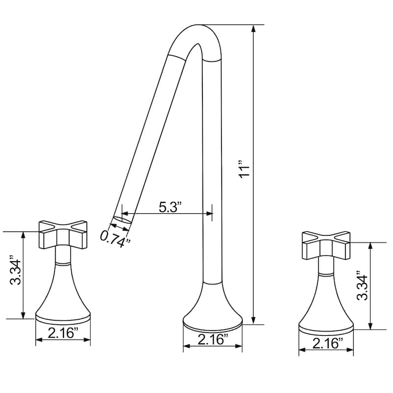 Double Handles Deck Mounted Widespread Bathroom Faucet