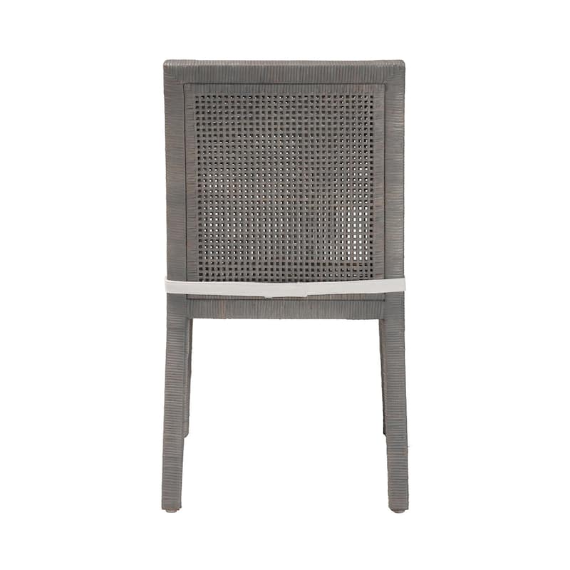 Sofia Modern Natural Finished Wood and Rattan Dining Chair