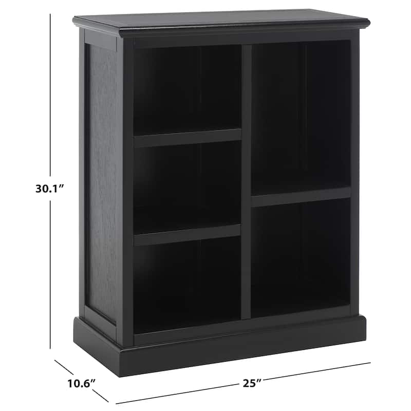 SAFAVIEH Phyllis White 5-Shelf Bookcase - 25" x 10.6" x 30.1" - 25Wx11Dx30H - Black