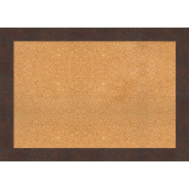 Wildwood Brown Framed Cork Bulletin Memo Board - 41-Inch x 29-Inch
