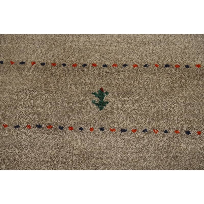 Hand Knotted Oriental 100% Wool Carpet Tribal Tribal Beige & Ivories Gabbeh Area Rug - 6' 6'' X 4' 7''