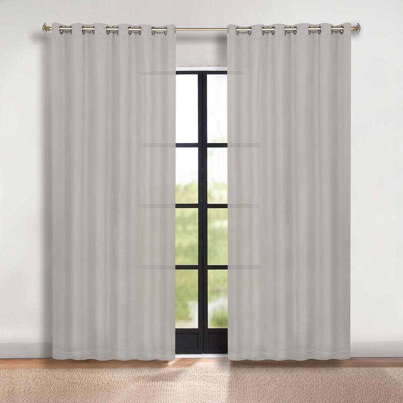 Superior Solid Machine Washable Room Darkening Grommet Blackout Curtains, Set of 2