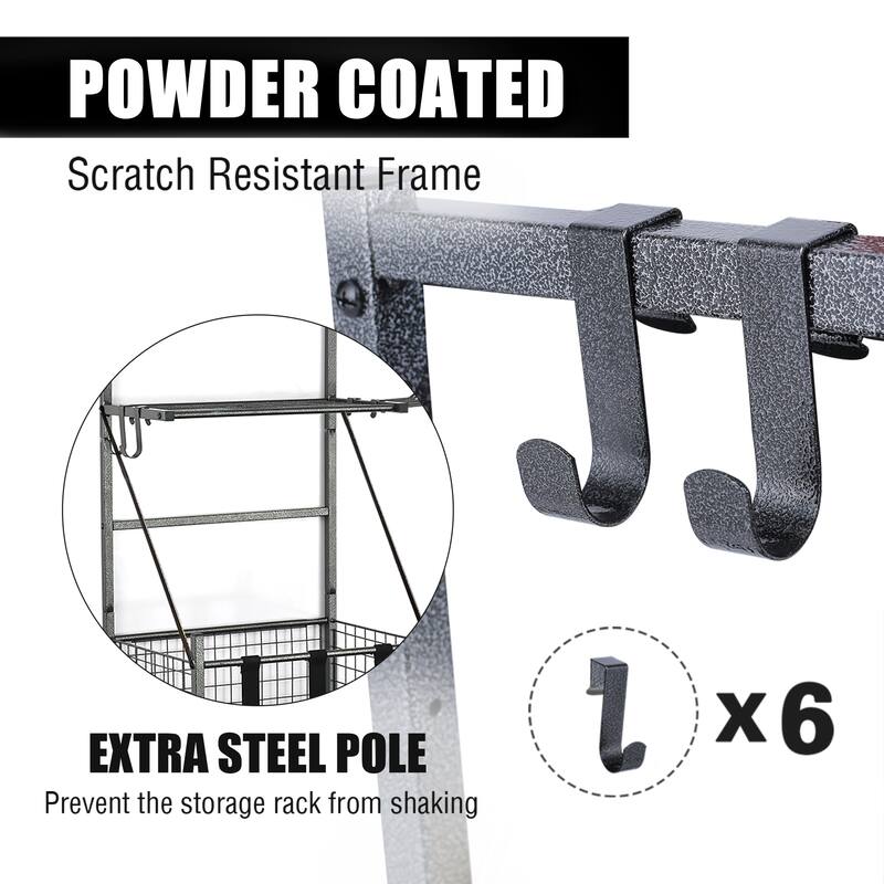 4 Tier Garage Storage Organizer for Sporting Goods Balls