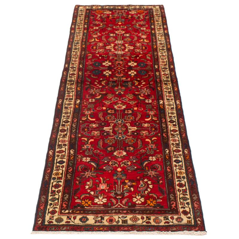 ECARPETGALLERY Hand-knotted Andelz Red Wool Rug - 3'4 x 10'8