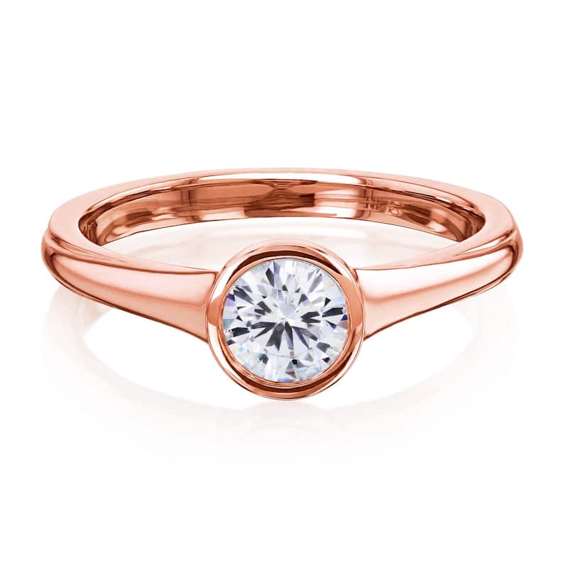 Annello by Kobelli 0.5 Carat Round Moissanite Solitaire Engagement Ring in 14k Gold (GH/VS)