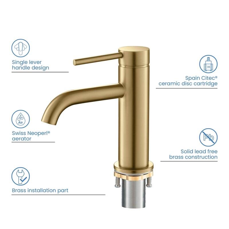 Lead Free Single Handle Bathroom Faucet with Water Hose