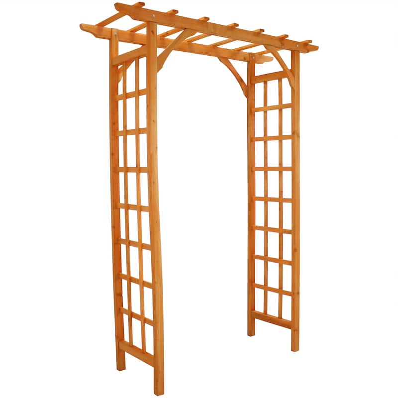 Sunnydaze Wooden Garden Arbor Trellis Arch for Plants - Outdoor Archway - 78" H