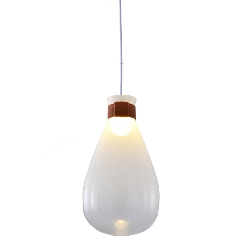 Pendant Light - Farmhouse White Metal Shade - Adjustable Hanging Lamp for Kitchen Island - 9.5