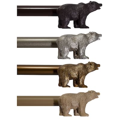 Farmhouse Bear 3/4" Curtain Rod Adjustable Designer Window Treatment Set