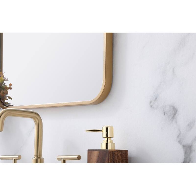 Ezra Soft Corner Metal Rectangular Mirror