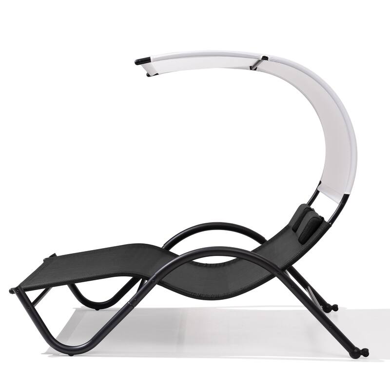 VredHom Outdoor Double Chaise Lounge with Wheels & Headrest - 54.93 W x 72.84 L x 64.57 H inch