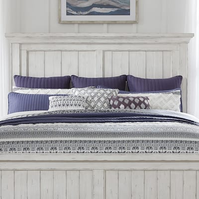 River Place Riverstone White Tobacco Mansion Headboard, King or Queen