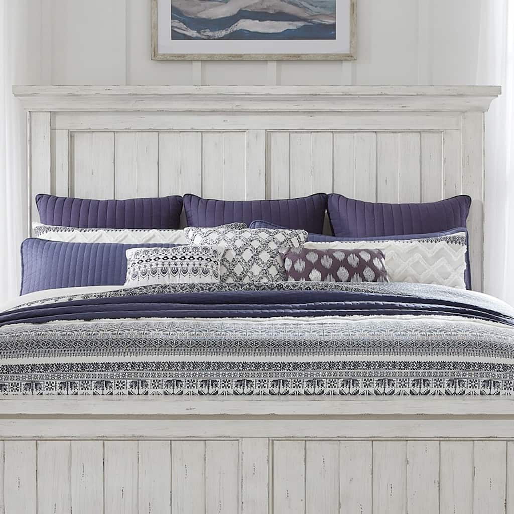 River Place Riverstone White Tobacco Mansion Headboard, King or Queen