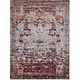 preview thumbnail 2 of 6, Emery Red & Grey Faded Vintage Medallion Area Rug - 7'10" x 10'6"