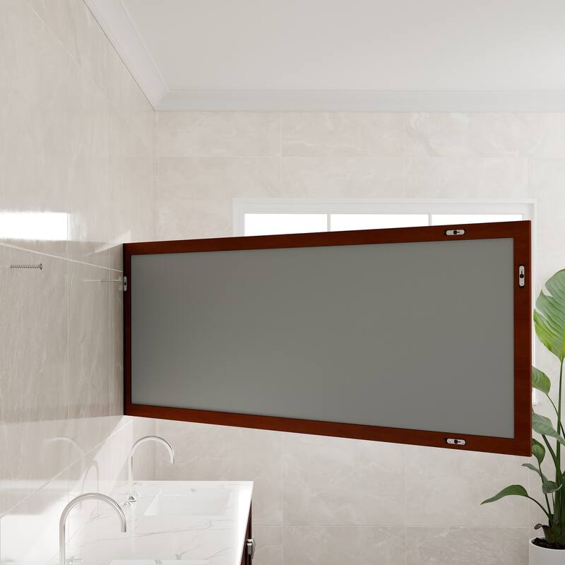 Eviva New York 72" x 30" Rectangular Teak Wooden Framed Mirror