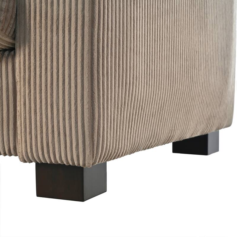 Light Coffee 3 Seater Solid Wood Sofa 80"x31"x26"