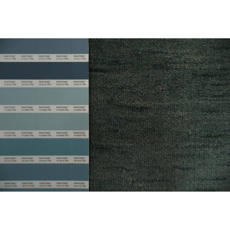 Hand Knotted Oriental 100% Wool Carpet Modern Geometric Green Gabbeh Area Rug - 5' 7'' X 3' 5''