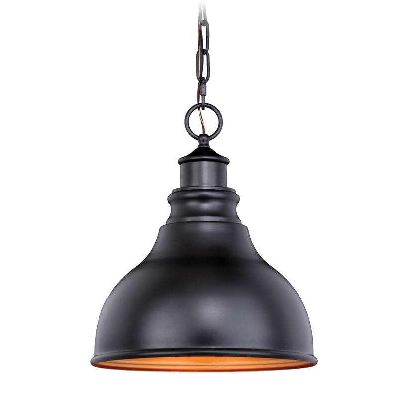 Outdoor Pendant Light - Bronze Gold Asian Allure Barn Dome - Modern Exterior Lighting - 61