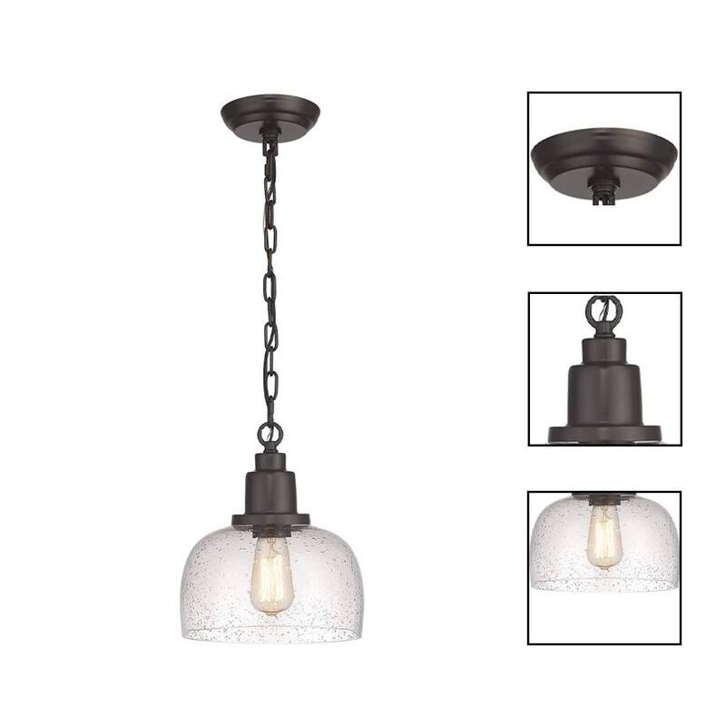 1 Light hanging light dark bronze pendant light glass, metal island tlight