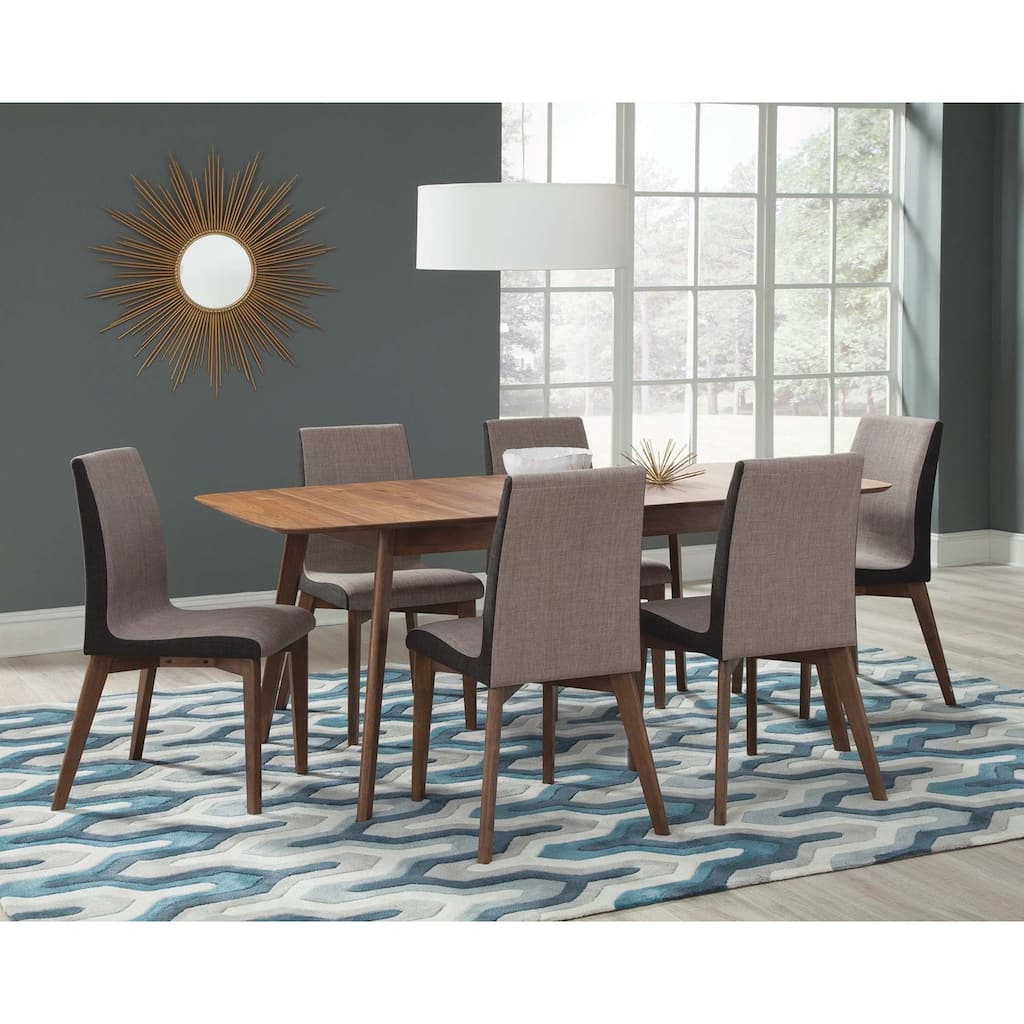 Set of 2 Grey Fabric Upholstered Dining Side Chairs