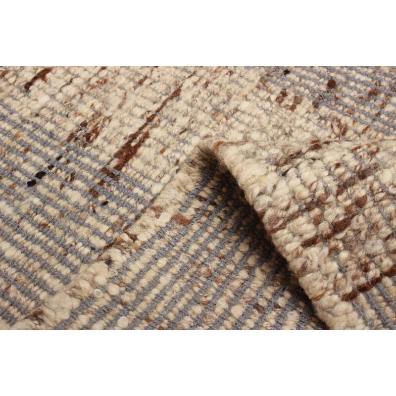 ECARPETGALLERY Braid weave Sienna Beige Wool Rug - 5'2 x 7'6